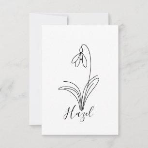 Personalised January snowdrop Birth Flower  Thank You Card