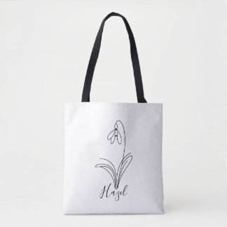 Personalised January snowdrop Birth Flower  Tote Bag