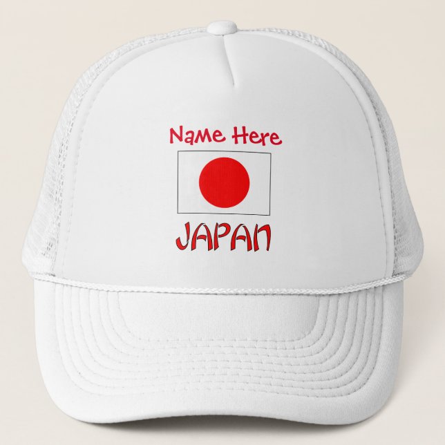 Personalised Japan Flag Heritage  Trucker Hat (Front)