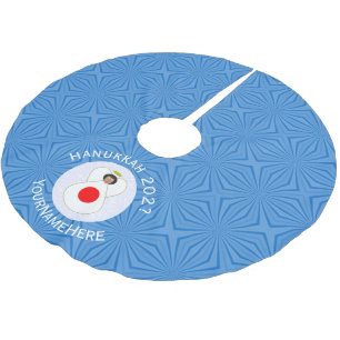 Personalised Japanese Angel Hanukkah Flag Brushed Polyester Tree Skirt
