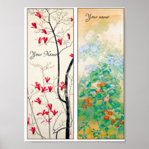 Personalised Japanese Art Motif 2 Bookmarks Poster