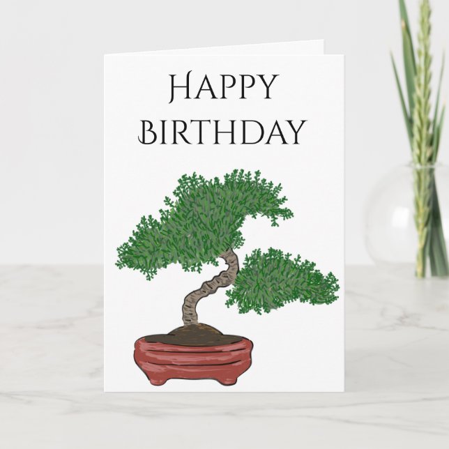 Personalised Japanese Bonsai Tree Card (Front)