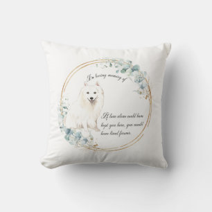 Personalised Japanese Spitz Memorial Cushion