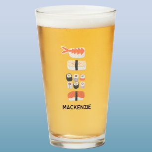 Personalised Japanese Sushi Nigiri Maki Roll Glass