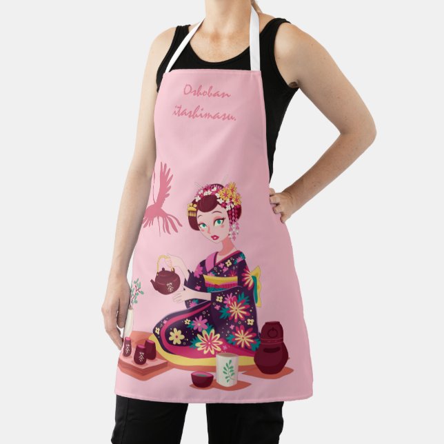 Personalised Japanese Tea Ceremony, Crane Apron (Insitu)