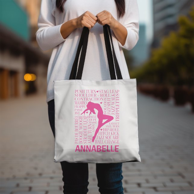 Personalised Jazz Dance Tote Bag in Pink (Creator Uploaded)