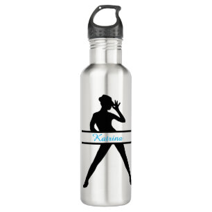 Personalised Jazz Dancer Silhouette Water Bottle