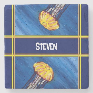 Personalised Jellyfish Stone Coaster
