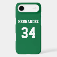 Personalised Jersey Name Number Green and White