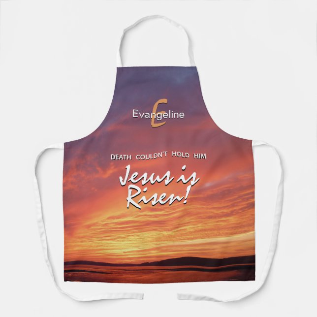 Personalised JESUS IS RISEN Easter Apron (Front)