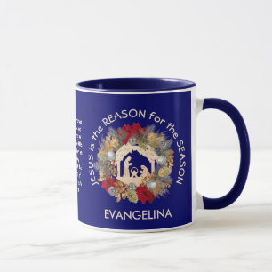Personalised JESUS IS THE REASON Christmas Mug