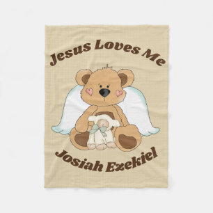 Personalised Jesus Loves Me Fleece Blanket