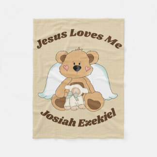 Personalised Jesus Loves Me Fleece Blanket