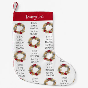 Personalised JESUS REASON SEASON Small Christmas Stocking