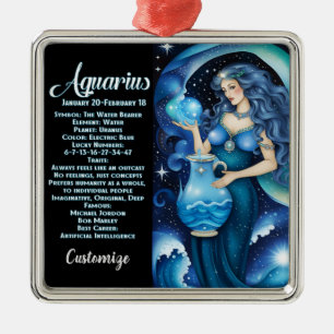 Personalised Jewel Galaxy Zodiac Aquarius Metal Tree Decoration