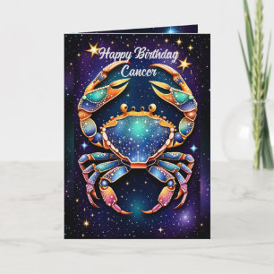Personalised Jewel Galaxy Zodiac Cancer Card