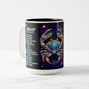 Personalised Jewel Galaxy Zodiac Cancer Two-Tone Coffee Mug