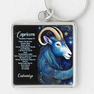 Personalised Jewel Galaxy Zodiac Capricorn Key Ring