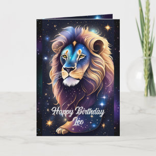 Personalised Jewel Galaxy Zodiac Leo Card