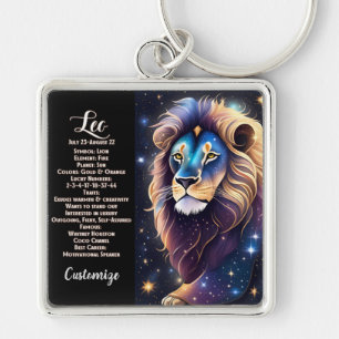 Personalised Jewel Galaxy Zodiac Leo Key Ring