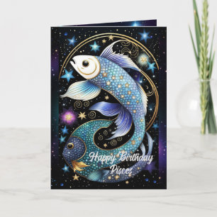 Personalised Jewel Galaxy Zodiac Pisces Card