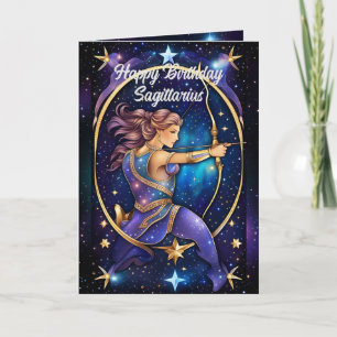 Personalised Jewel Galaxy Zodiac Sagittarius Card