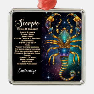 Personalised Jewel Galaxy Zodiac Scorpio Metal Tree Decoration