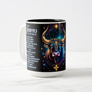 Personalised Jewel Galaxy Zodiac Taurus Two-Tone Coffee Mug
