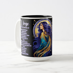 Personalised Jewel Galaxy Zodiac Virgo Two-Tone Coffee Mug