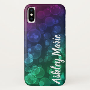 Personalised Jewel Tone Bokeh Bubbles Underwater iPhone X Case