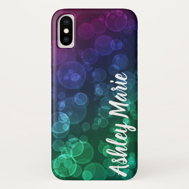 Personalised Jewel Tone Bokeh Bubbles Underwater Case-Mate iPhone Case (Back)
