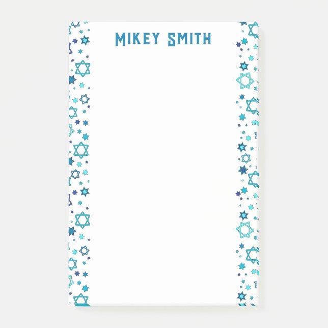 Personalised Jewish Star Post-it Notes (Front)