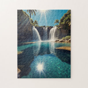 Personalised Jigsaw Puzzle Oasis Waterfall & Pool