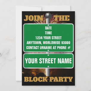 Personalised Join the Block Party Invitations