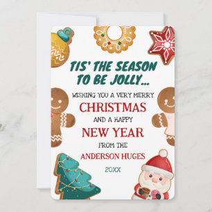 Personalised Jolly Gingerbread Cookies Christmas Holiday Card