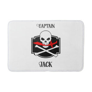 Personalised Jolly Roger (Cutlass) Bath Mat
