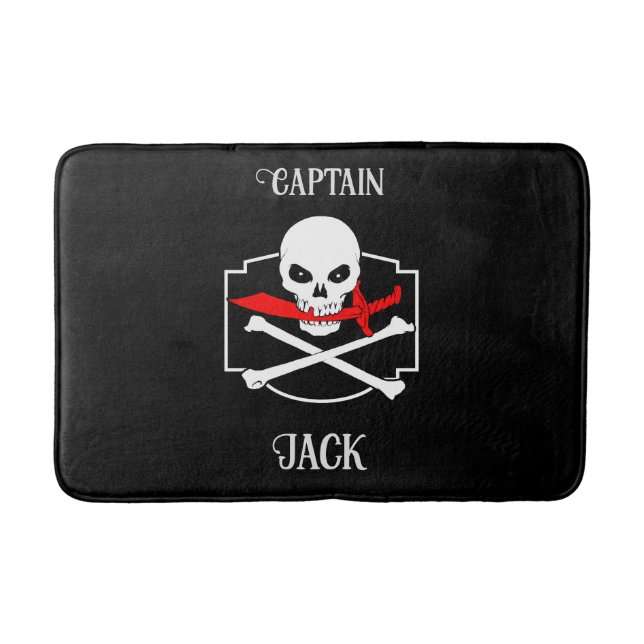 Personalised Jolly Roger (Cutlass) Bath Mat (Front)