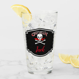 Personalised Jolly Roger (Cutlass)  Glass