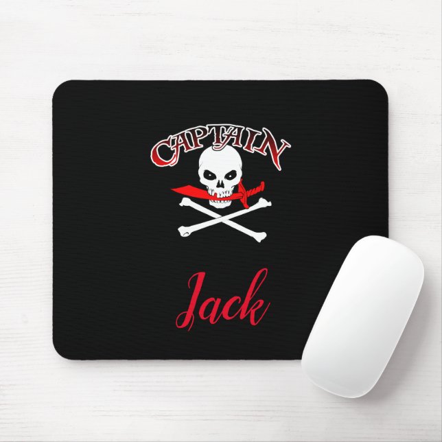 Personalised Jolly Roger (Cutlass)  Mouse Mat (With Mouse)