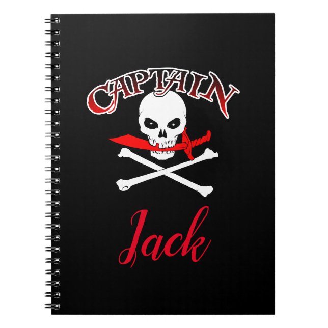 Personalised Jolly Roger (Cutlass) Notebook (Front)