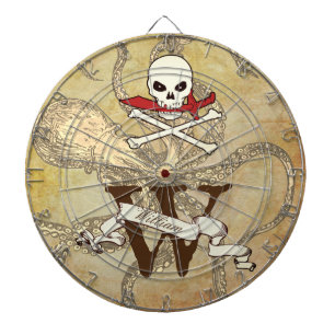 Personalised Jolly Roger Monogram Initial Dartboard