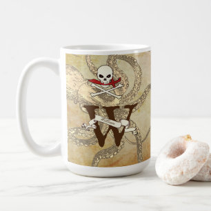 Personalised Jolly Roger Monogram Initial Mug