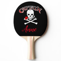 Personalised Jolly Roger (Rose) Ping Pong Paddle