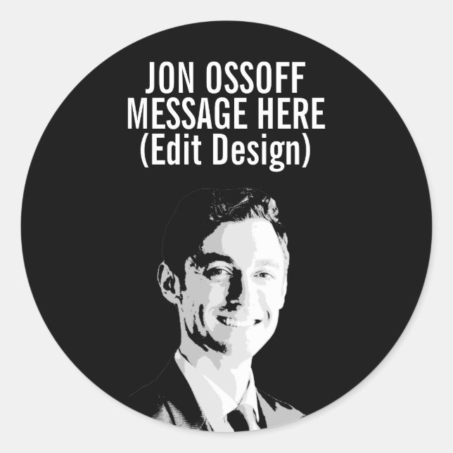 Personalised Jon Ossoff Bust Classic Round Sticker (Front)
