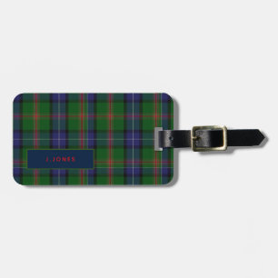 Personalised JONES Tartan Mens Luggage Tag