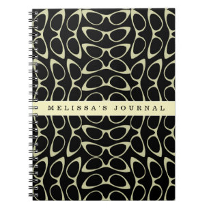 Personalised Journal CatEye Glasses Retro Notebook