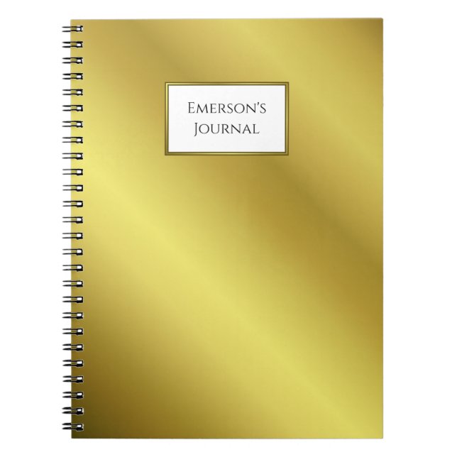 Personalised Journal for Men Gold Minimalistic (Front)