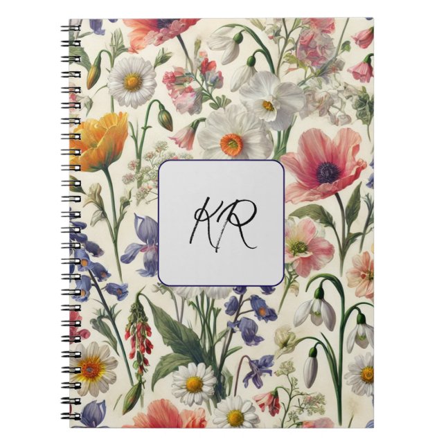 Personalised Journal in Beautiful Botanical Print (Front)
