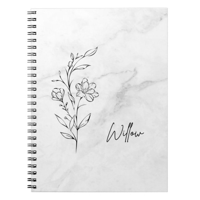 Personalised Journal with Elegant Floral Design (Front)