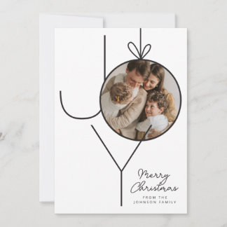Personalised JOY Christmas Ornament Photo Card